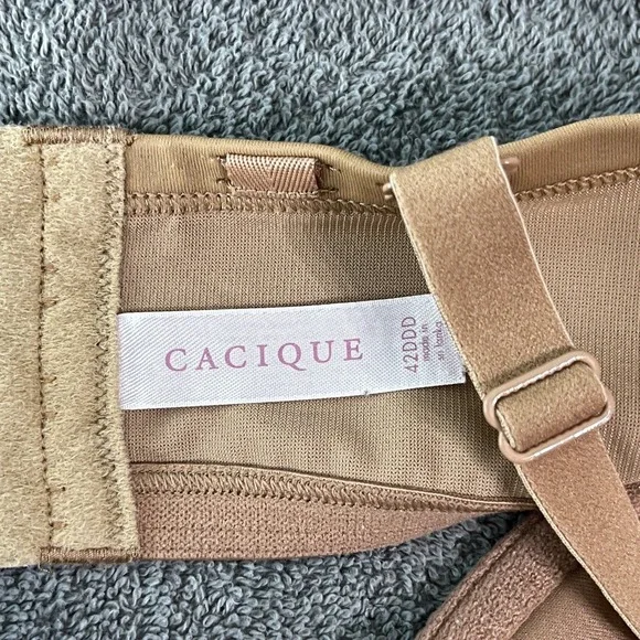 Lane Bryant Cacique Push Up Bra Womens Size 42DDD Brown Underwire Seamless - Picture 3 of 4